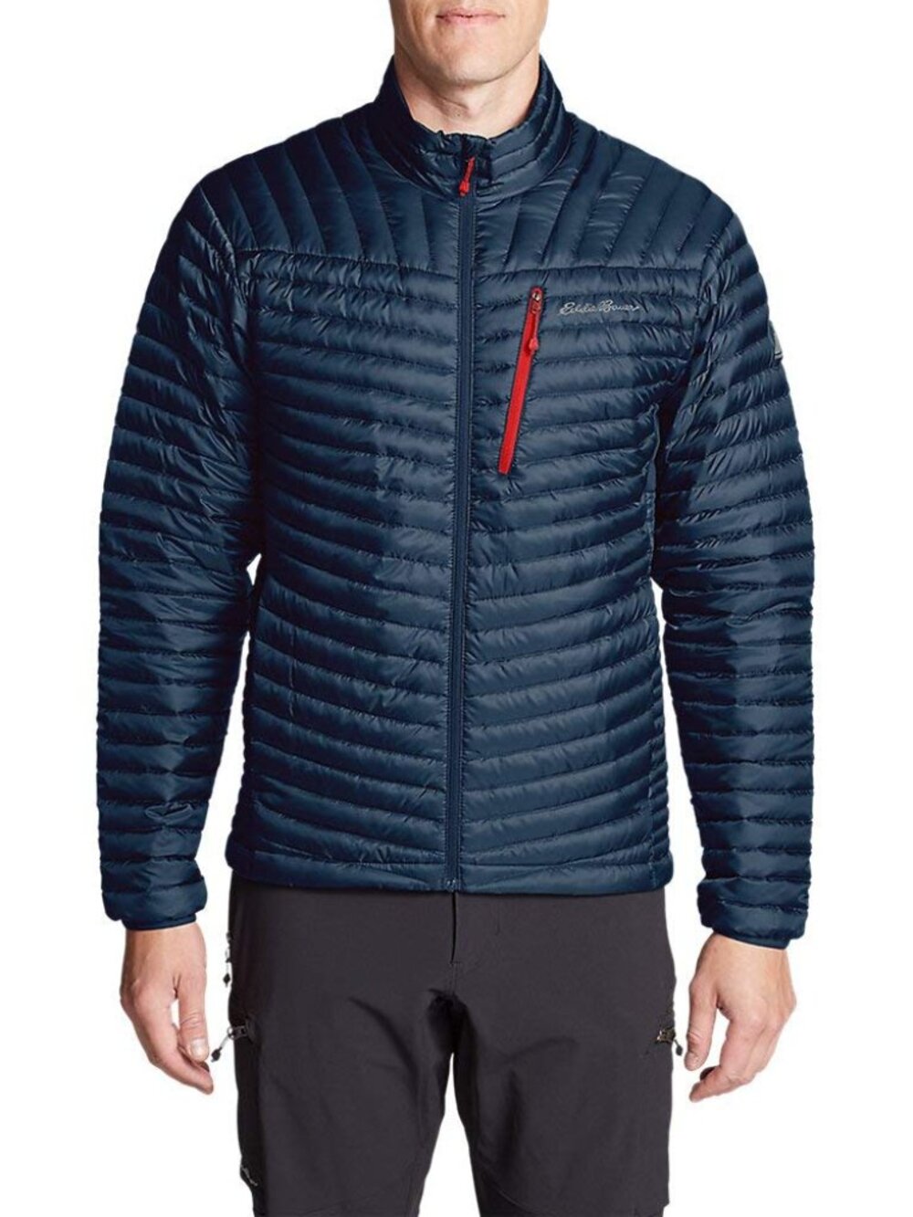 Eddie Bauer Men's Navy Micro Therm 800 Down Winter Puffer Jacket Size L
